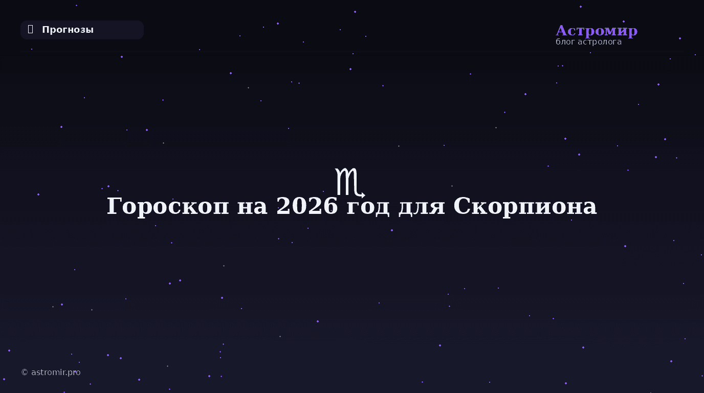 Гороскоп на 2026 год для Скорпиона