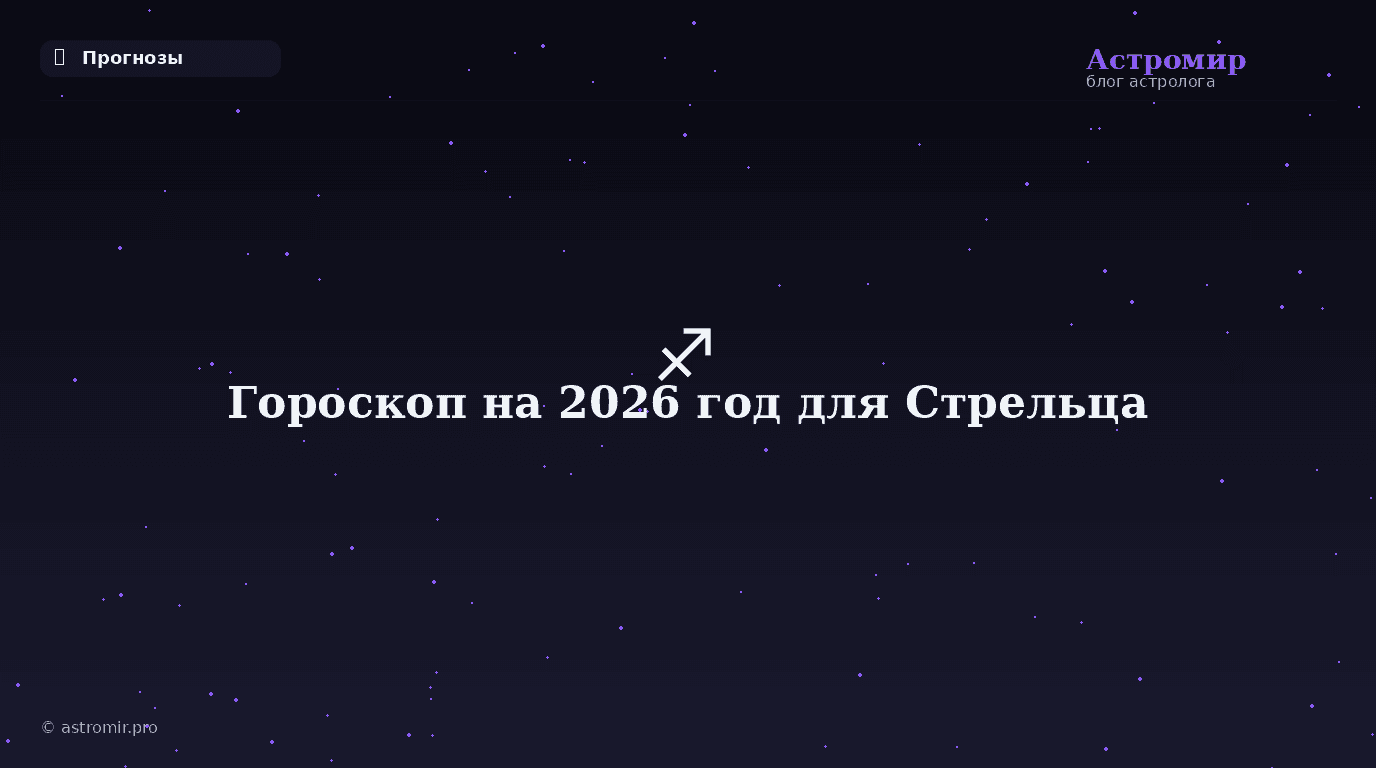 Гороскоп на 2026 год для Стрельца
