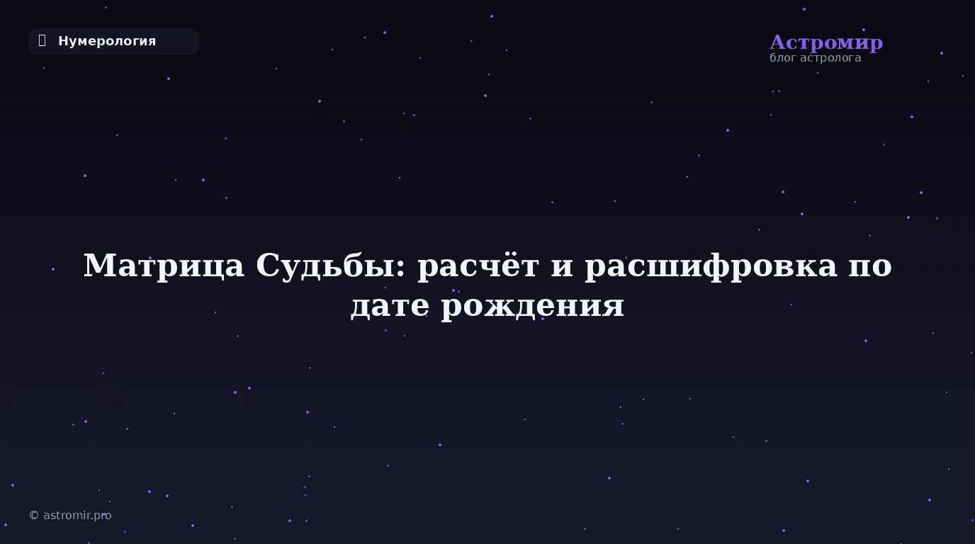 Матрица Судьбы: полный расчёт и расшифровка по дате рождения