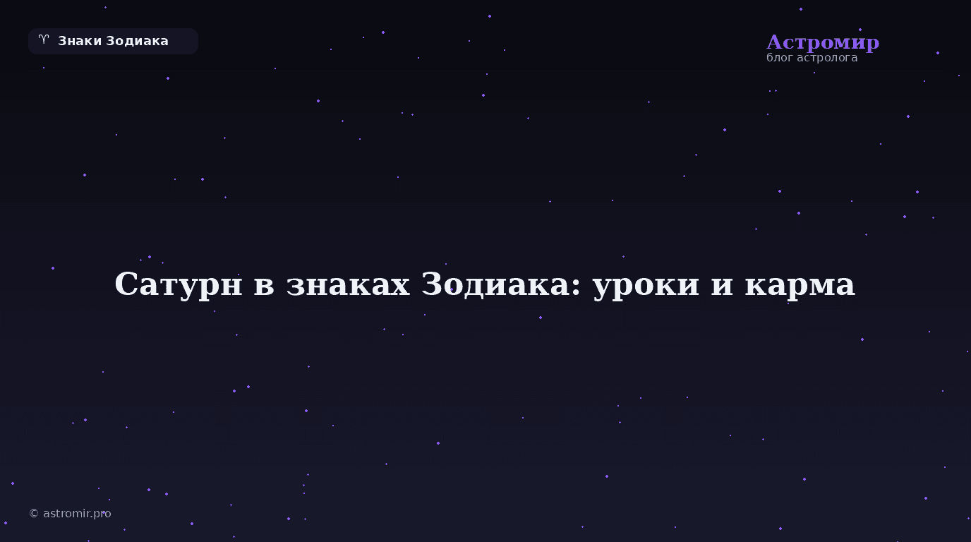 Сатурн в знаках Зодиака: ваши уроки и кармические задачи