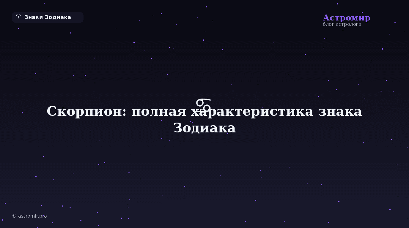 Скорпион: полная характеристика знака Зодиака